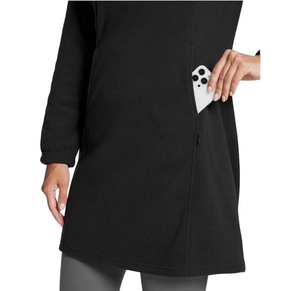Baleaf Long Sleeve Quarter Zip Thermal Tunic Fleece Dress - Picture 4 of 7